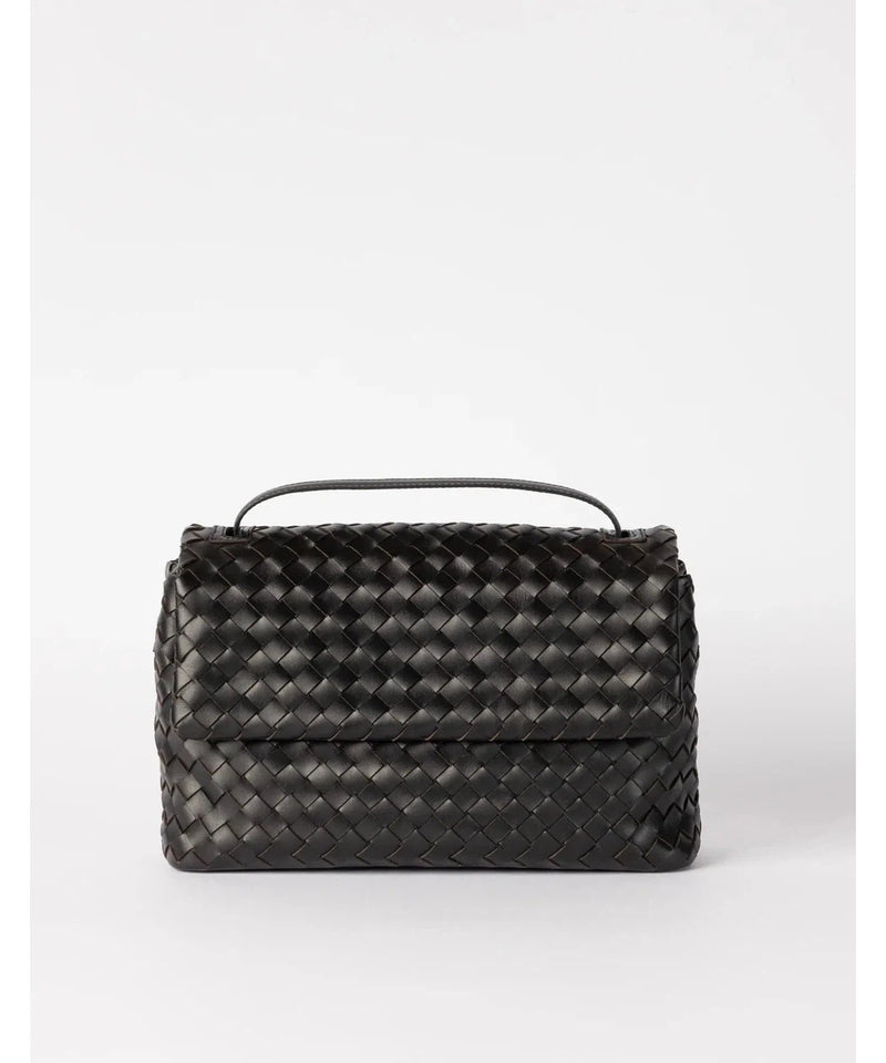 O My Bag Kenzie Black Woven Classic Leather