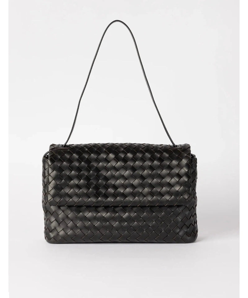 O My Bag Kenzie Black Woven Classic Leather