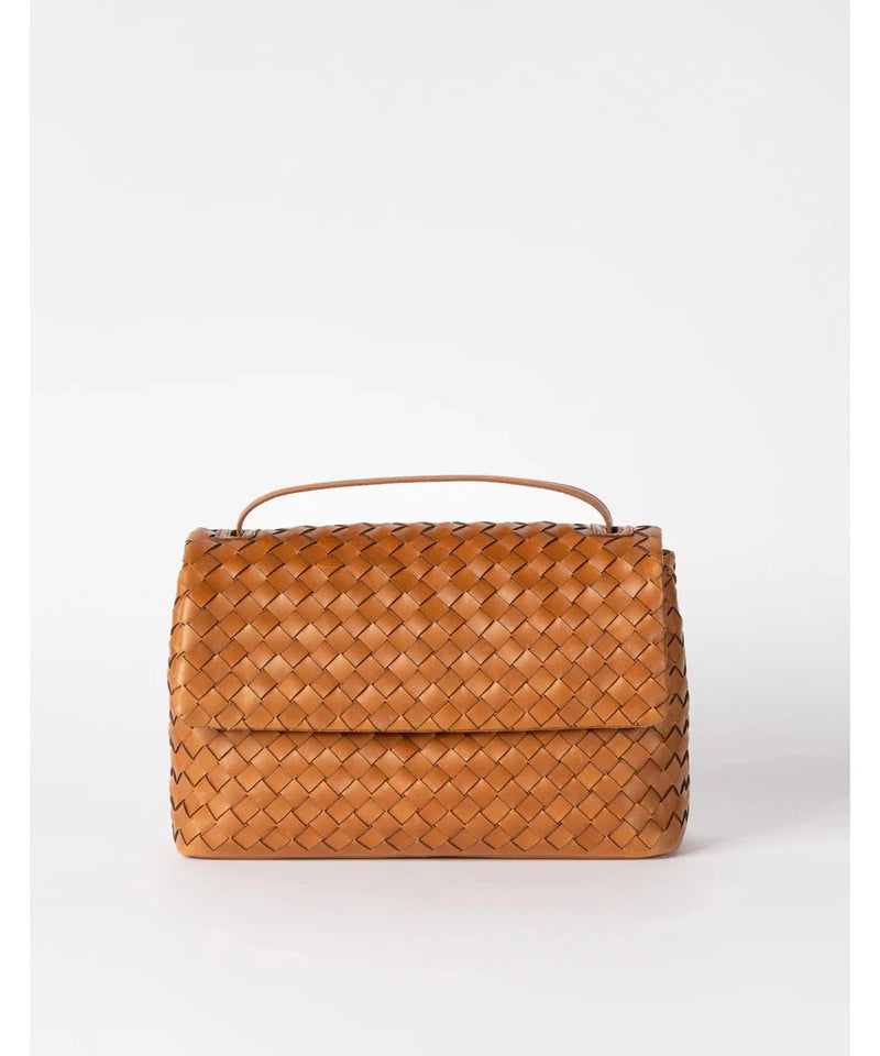 O My Bag Kenzie Cognac Woven Classic Leather