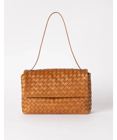 O My Bag Kenzie Cognac Woven Classic Leather