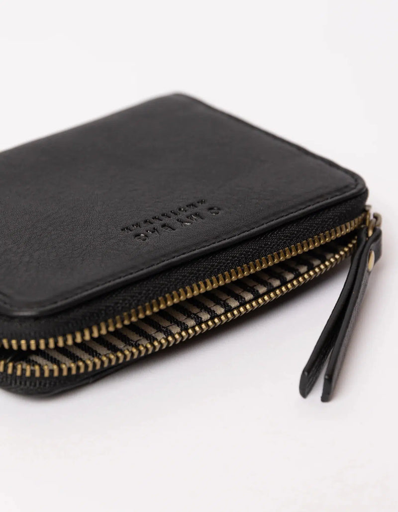 O My Bag Robbie Wallet Black Soft Grain Leather