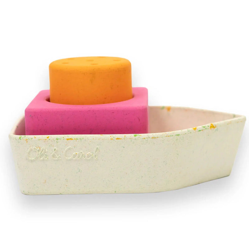 Oli & Carol Upcycled Bath Toy Boat Pink