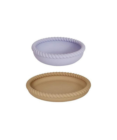 OYOY Mellow Plate & Bowl (Light Rubber/Lavender)