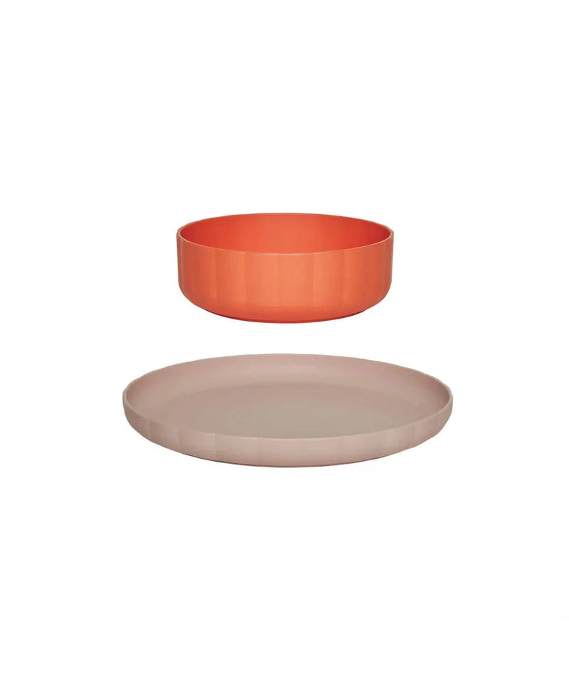 OYOY Pullo Plate & Bowl Rose/Apricot