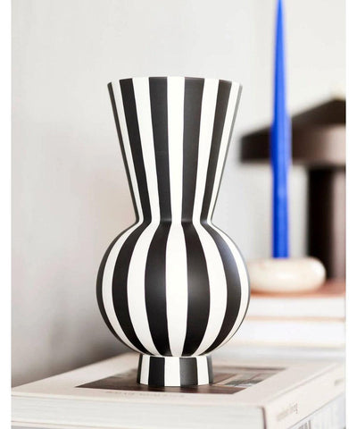 OYOY Toppu Vase Round White/Black