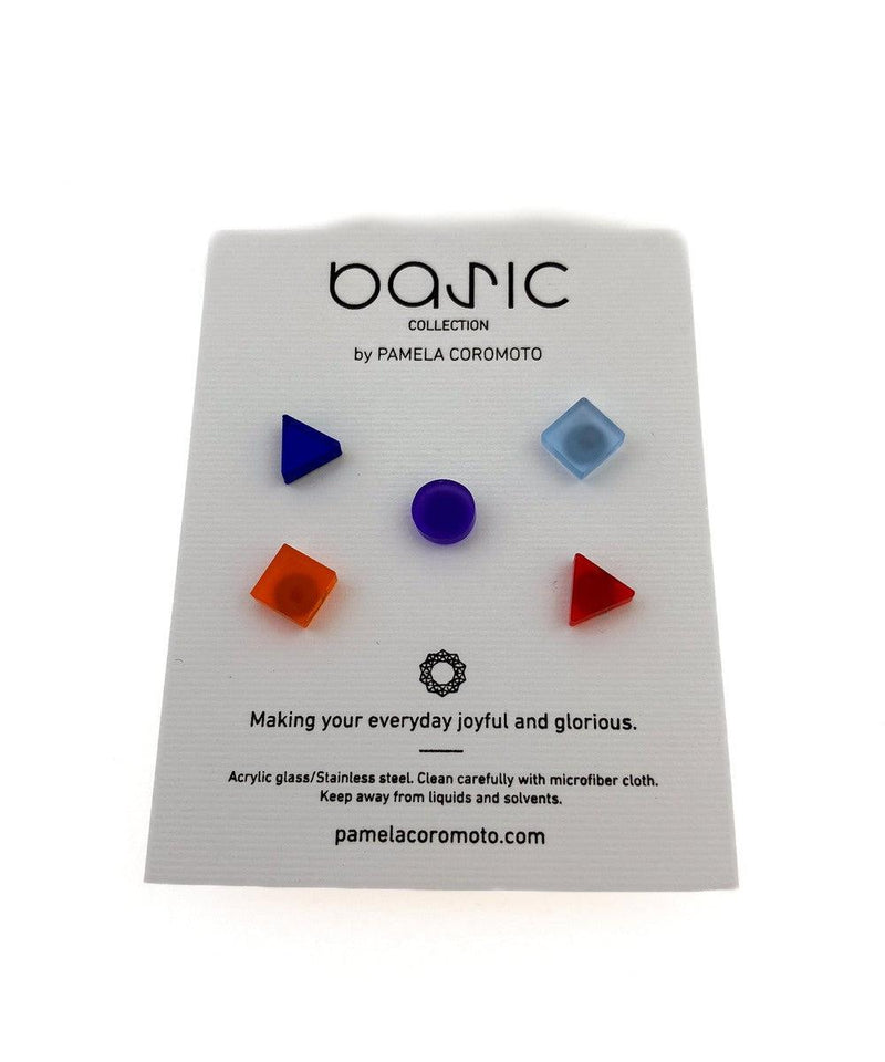 Pamela Coromoto Basic Mini Earrings Set of 5 Red/Blue