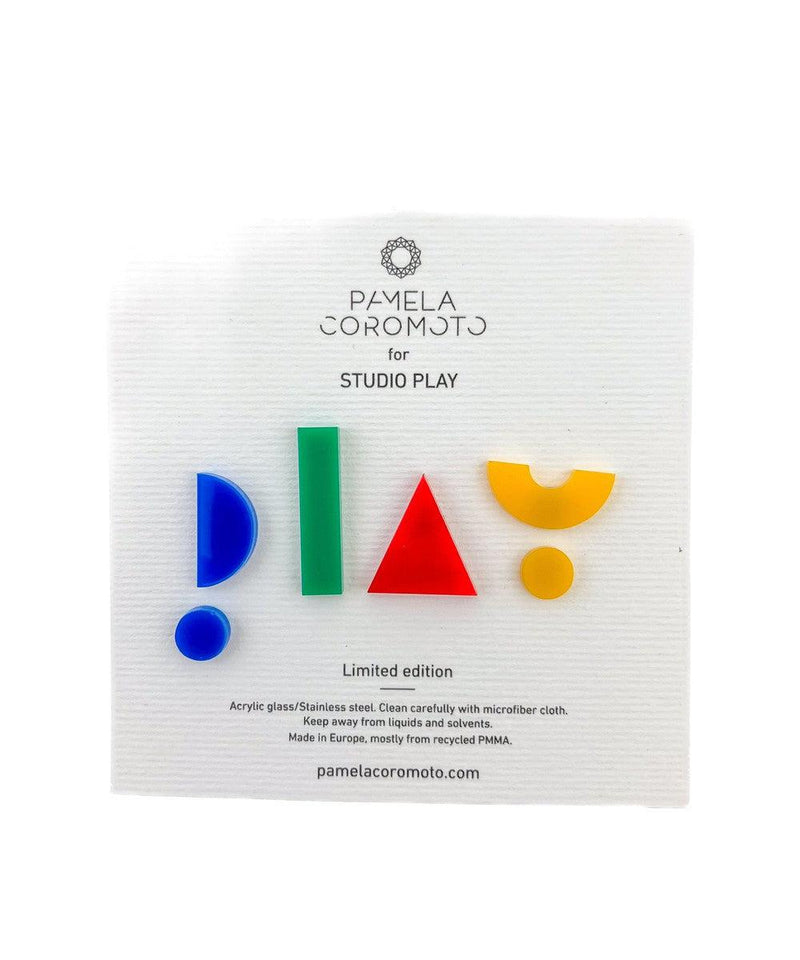 Pamela Coromoto Studio Play Earrings set of 6 blue/yellow/green/red