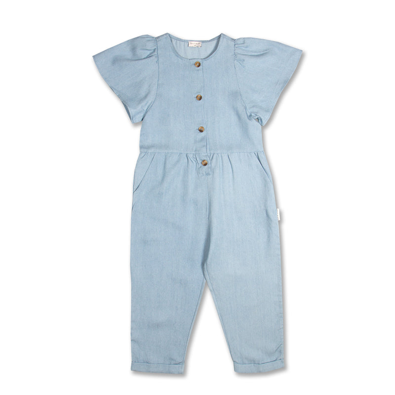 Petit Blush Butterfly Jumpsuit Light Blue