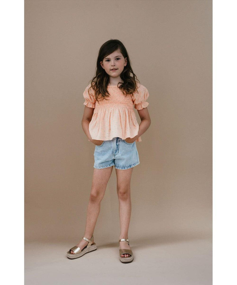 Petit Blush Smock Top Mini Stars AOP