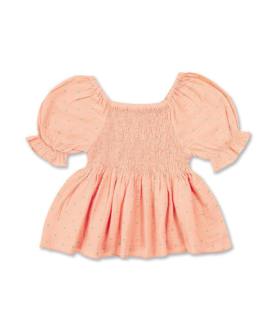 Petit Blush Smock Top Mini Stars AOP