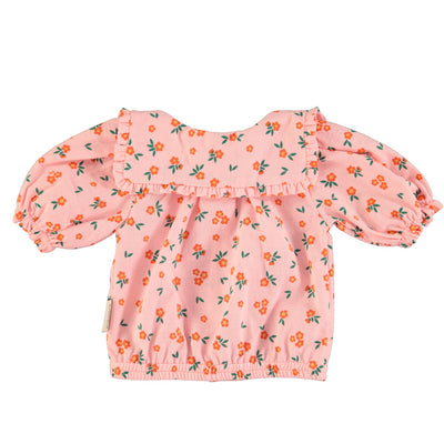 Piupiuchick Baby Blouse With Sailor Collar Pink Flowers