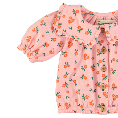 Piupiuchick Baby Blouse With Sailor Collar Pink Flowers