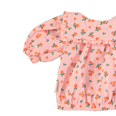 Piupiuchick Baby Blouse With Sailor Collar Pink Flowers