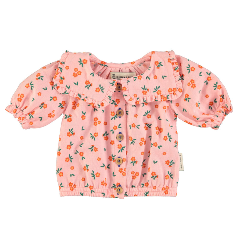 Piupiuchick Baby Blouse With Sailor Collar Pink Flowers