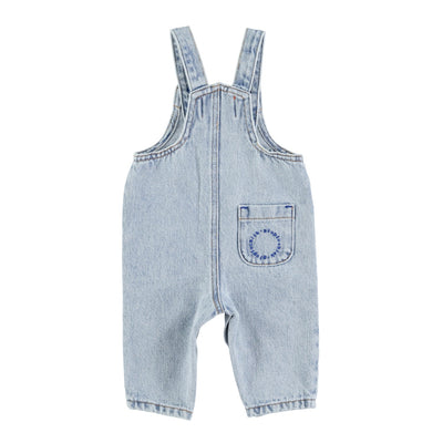 Piupiuchick Baby Dungarees Washed Blue Denim