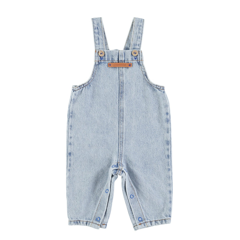 Piupiuchick Baby Dungarees Washed Blue Denim