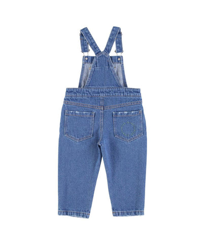 Piupiuchick Baby Dungarees Washed Navy Denim