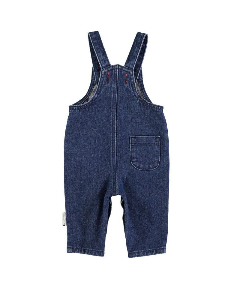 Piupiuchick Baby Dungarees Washed Navy Denim