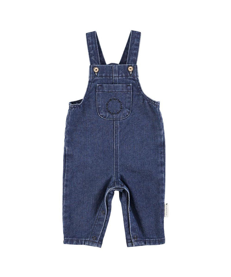 Piupiuchick Baby Dungarees Washed Navy Denim