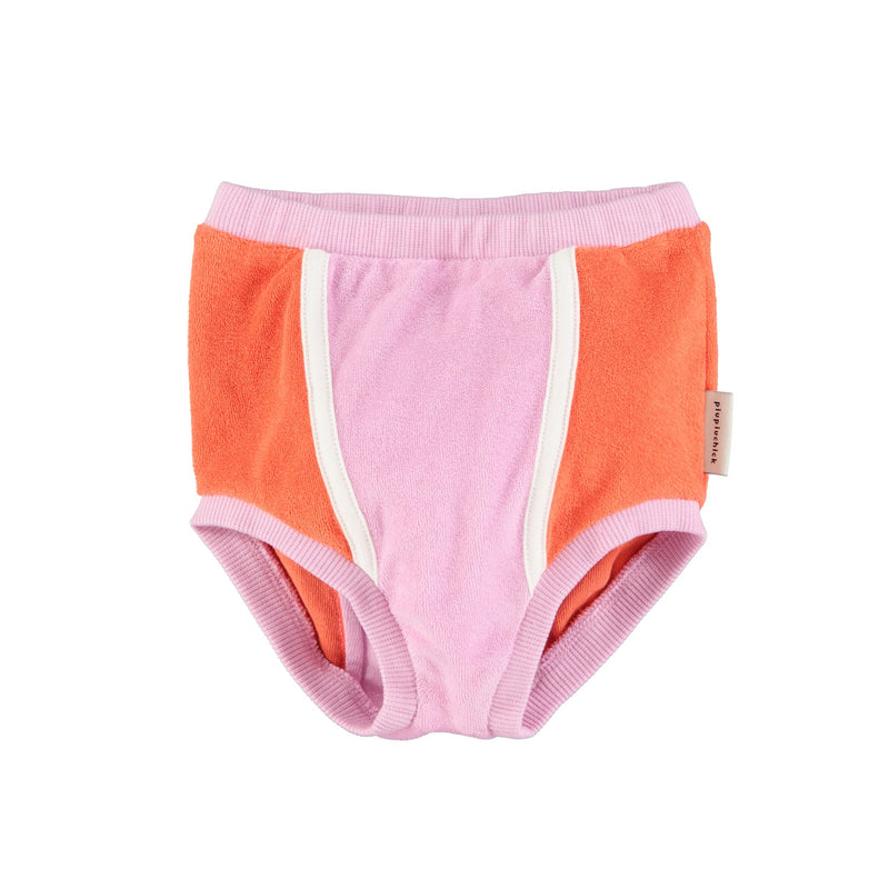 Piupiuchick Baby High Waisted Shorties Orange & Lavender