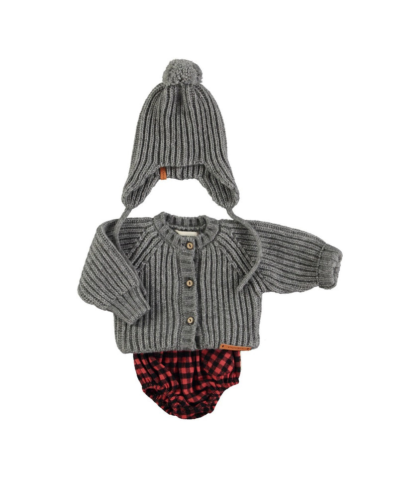 Piupiuchick Baby Knitted Bonnet Grey