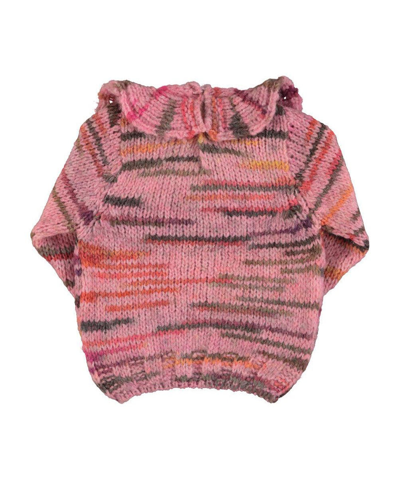 Piupiuchick Baby Knitted Collar Sweater Multicolor/Pink