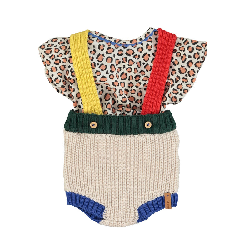 Piupiuchick Baby Knitted Romper Multicolor