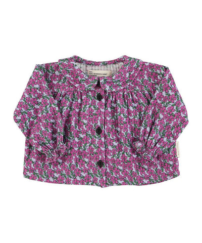 Piupiuchick Baby Peter pan collar blouse Magenta flowers