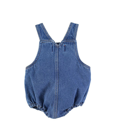 Piupiuchick Baby Romper Washed Navy Denim