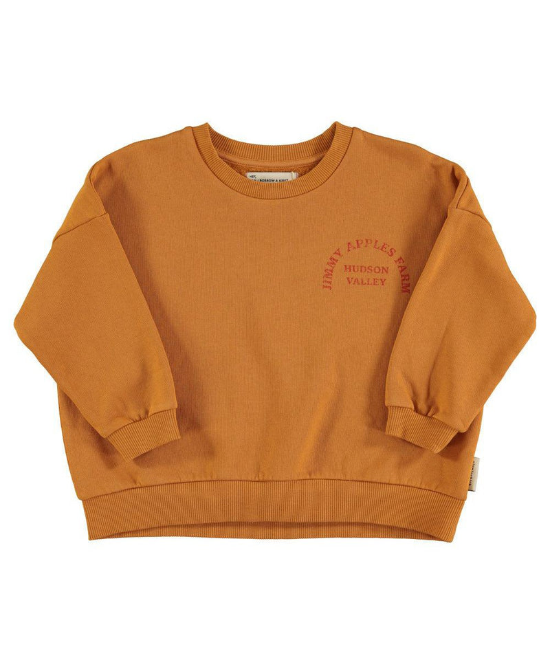 Piupiuchick Baby Sweatshirt Camel "Jimmy Apples Farm" Print