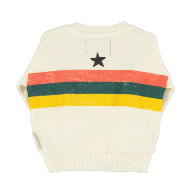 Piupiuchick Baby Sweatshirt Ecru With Multicolor Stripes Print