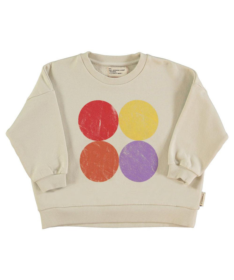 Piupiuchick Baby Sweatshirt Ecru/Multicolor Circles Print