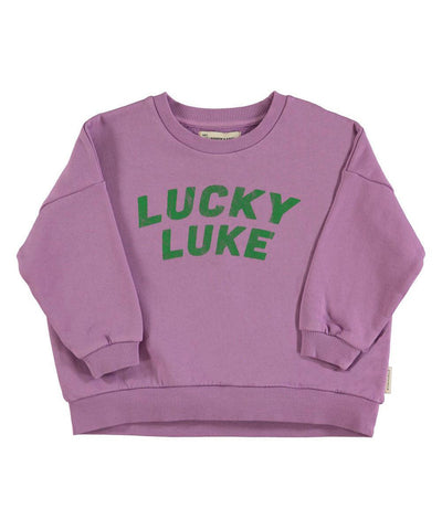 Piupiuchick Baby Sweatshirt Mauve "Lucky Luke" Print