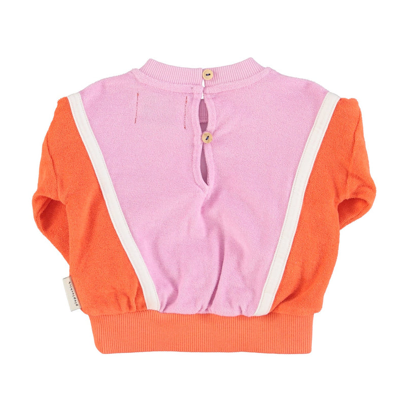 Piupiuchick Baby Sweatshirt Orange & Lavender