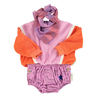 Piupiuchick Baby Sweatshirt Orange & Lavender