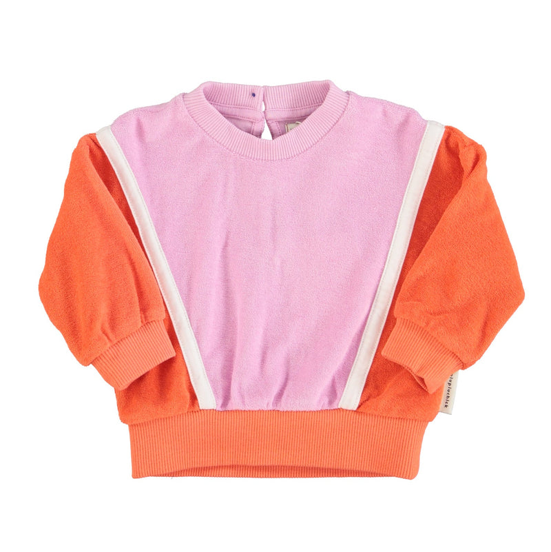 Piupiuchick Baby Sweatshirt Orange & Lavender