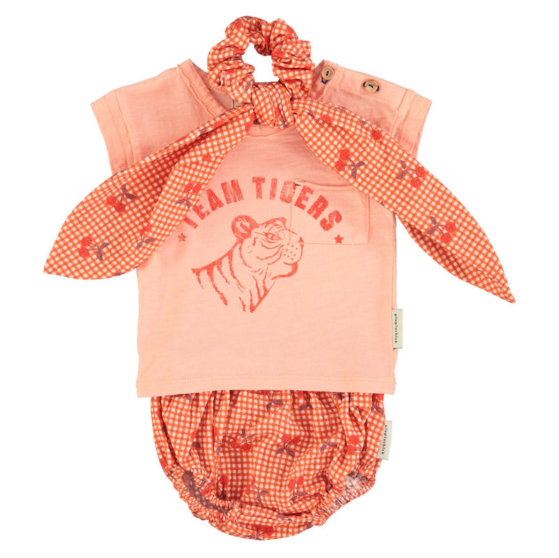 Piupiuchick Baby T-shirt Pink With Tiger Print