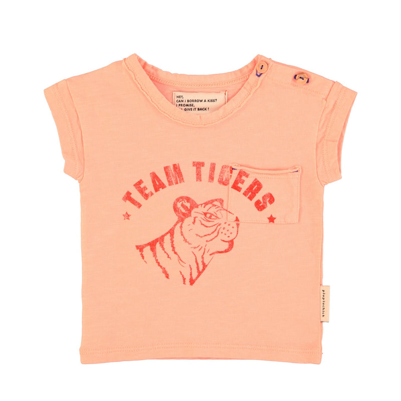 Piupiuchick Baby T-shirt Pink With Tiger Print