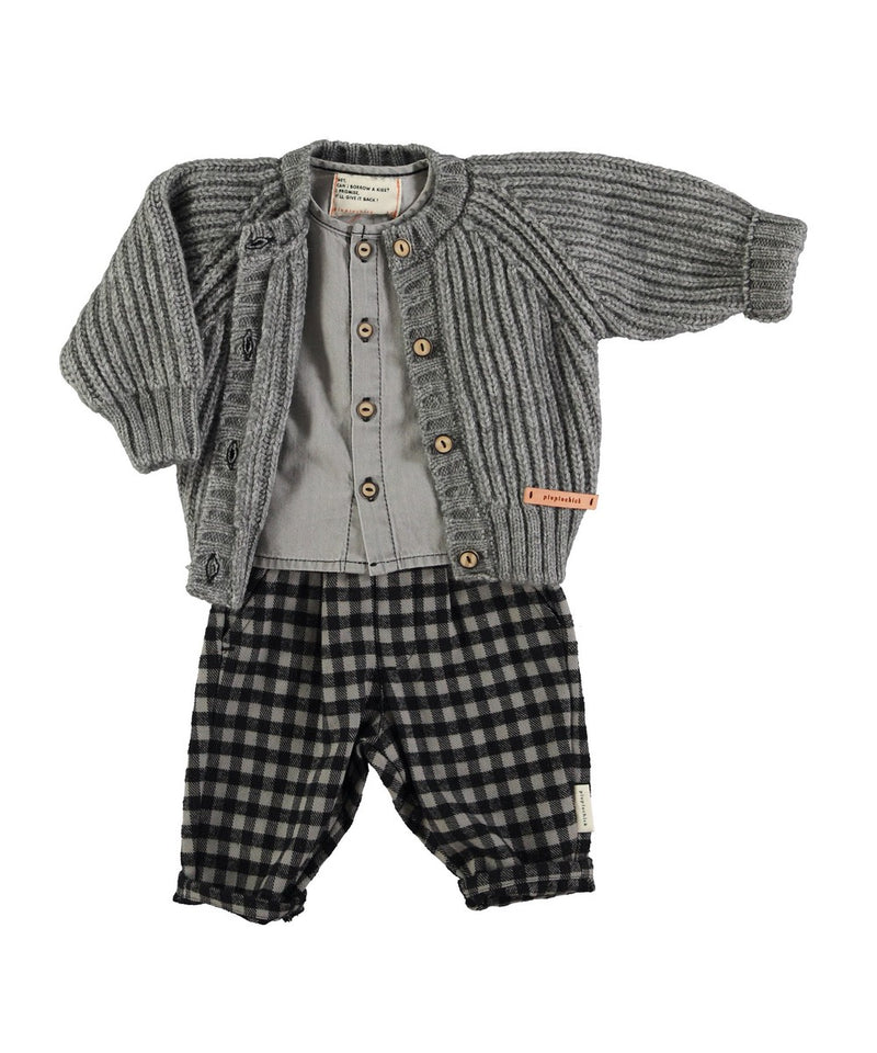 Piupiuchick Baby Trousers vichy Black/grey