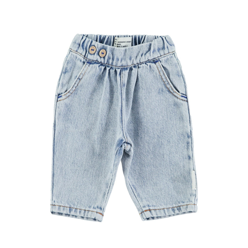 Piupiuchick Baby Trousers Washed Blue Denim