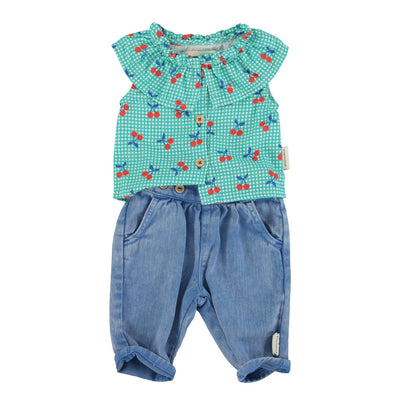 Piupiuchick Baby Trousers Washed Navy Blue