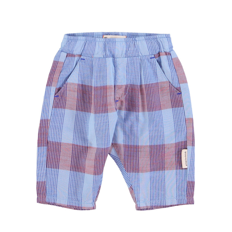 Piupiuchick Baby Unisex Trousers Blue Checkered