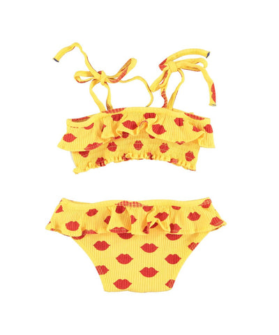 Piupiuchick Bikini Yellow with Red Lips