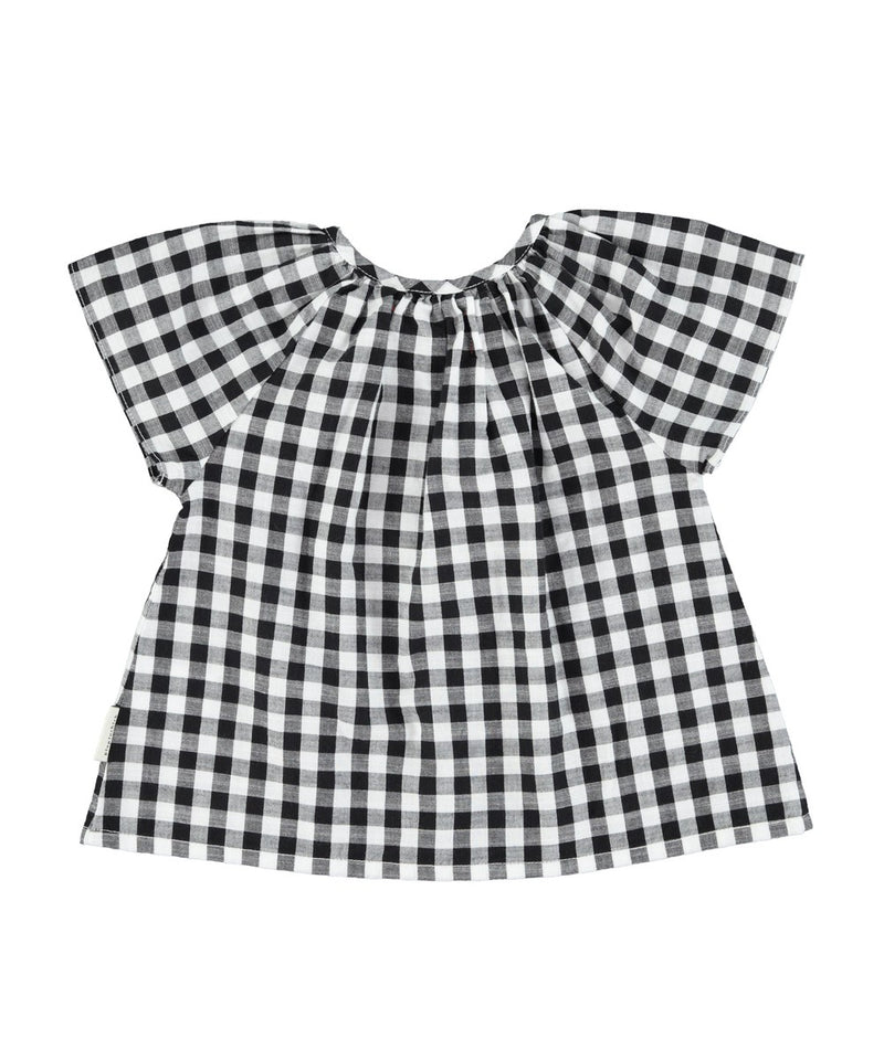 Piupiuchick Blouse with Butterfly Sleeves Checkered