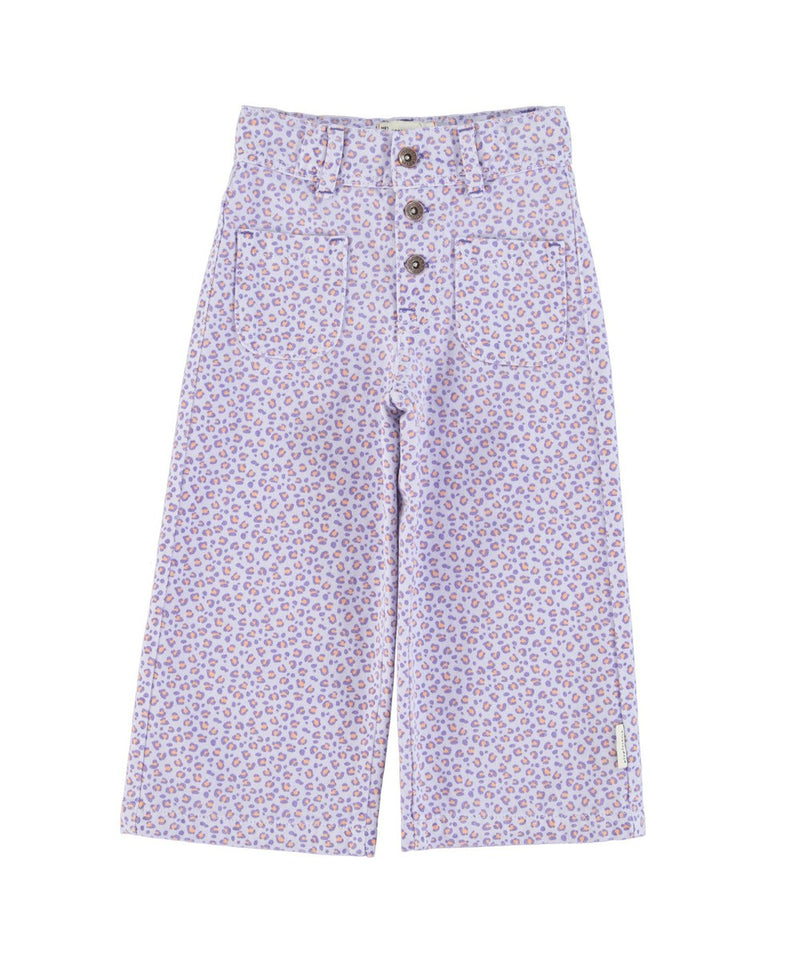 Piupiuchick Flare Trousers Lavender with Animal Print