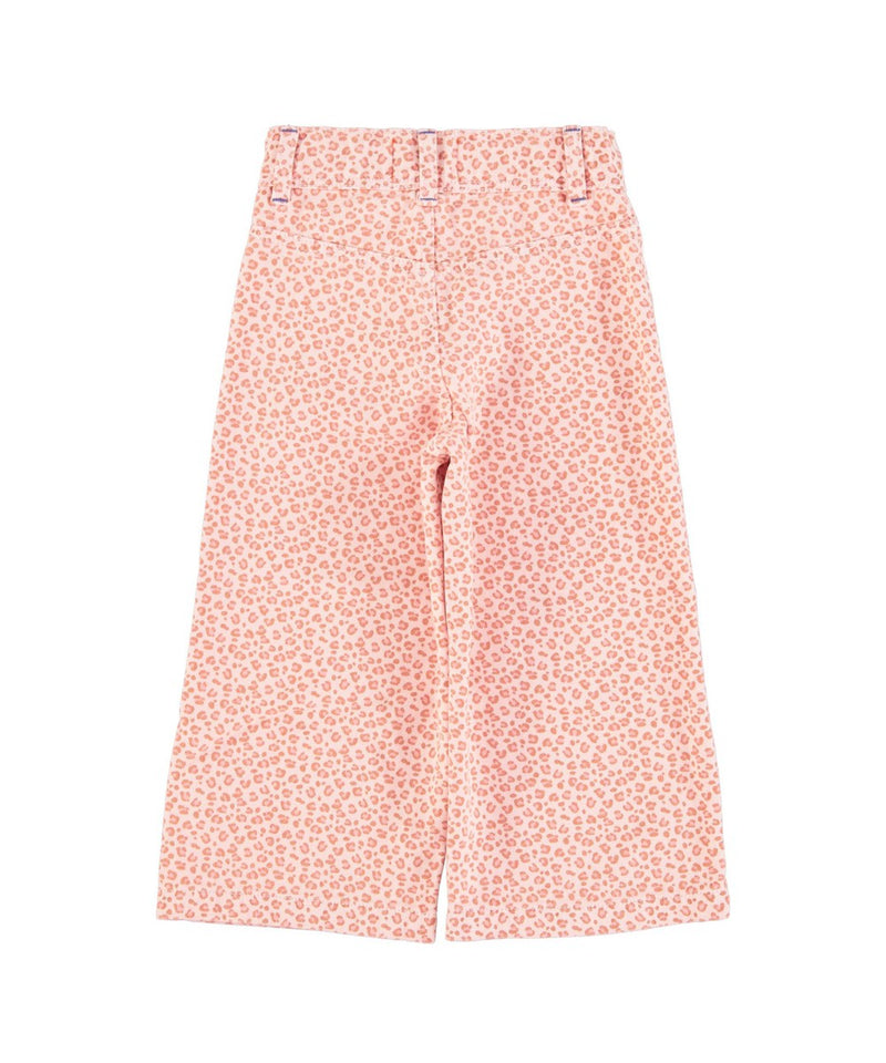 Piupiuchick Flare Trousers Light Pink with Animal Print