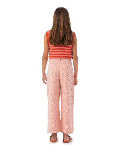 Piupiuchick Flare Trousers Light Pink with Animal Print