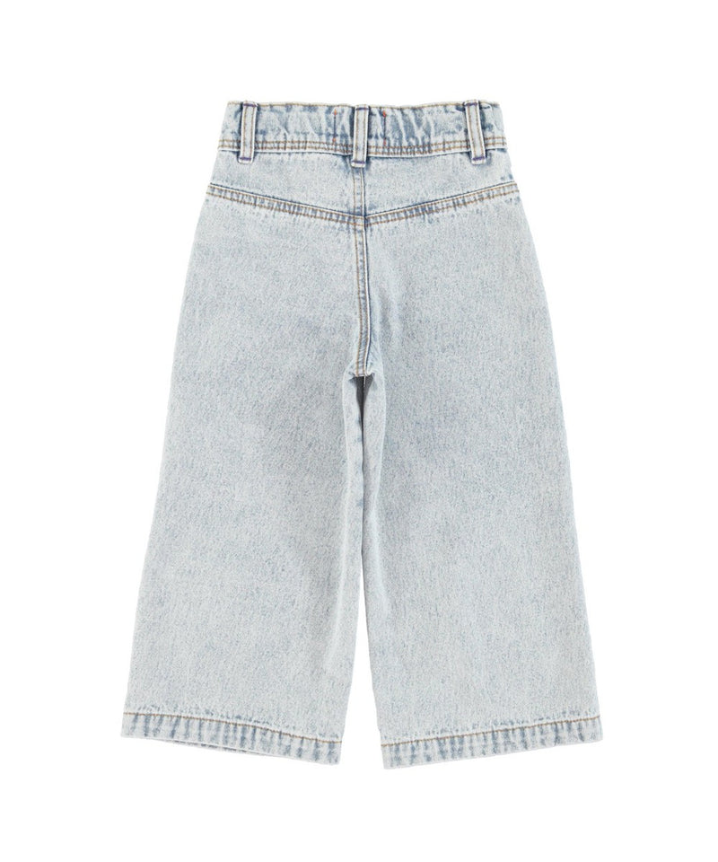 Piupiuchick Flare Trousers Washed Blue Denim