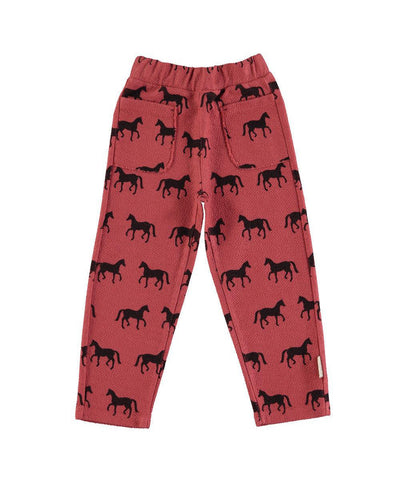 Piupiuchick Jogging Pants with Horses Pink