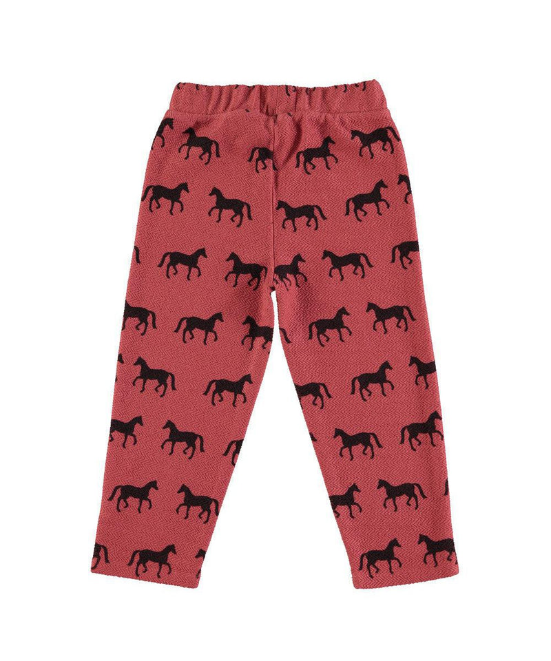 Piupiuchick Jogging Pants with Horses Pink